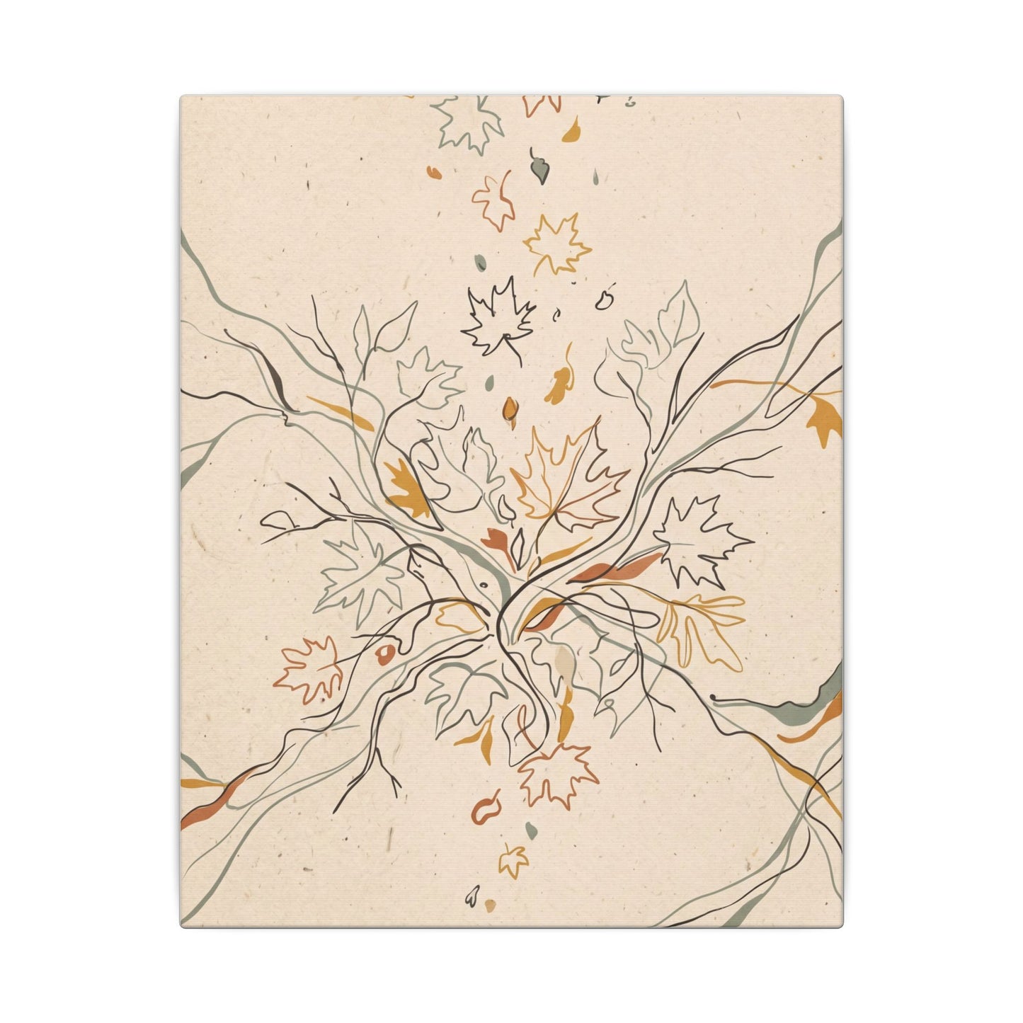 Warm Shadow Play Canvas Art - Minimal Line Japandi