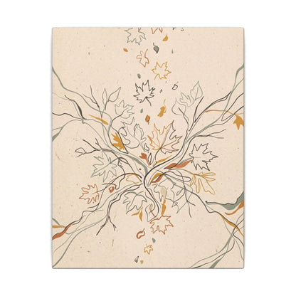 Warm Shadow Play Canvas Art - Minimal Line Japandi