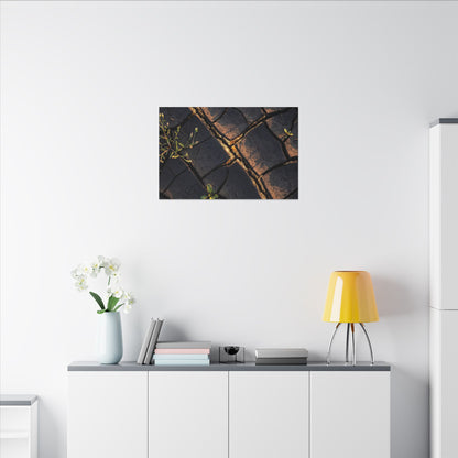 Kintsugi Cracked Earth in Golden Hour | Gold Vein Canvas Art