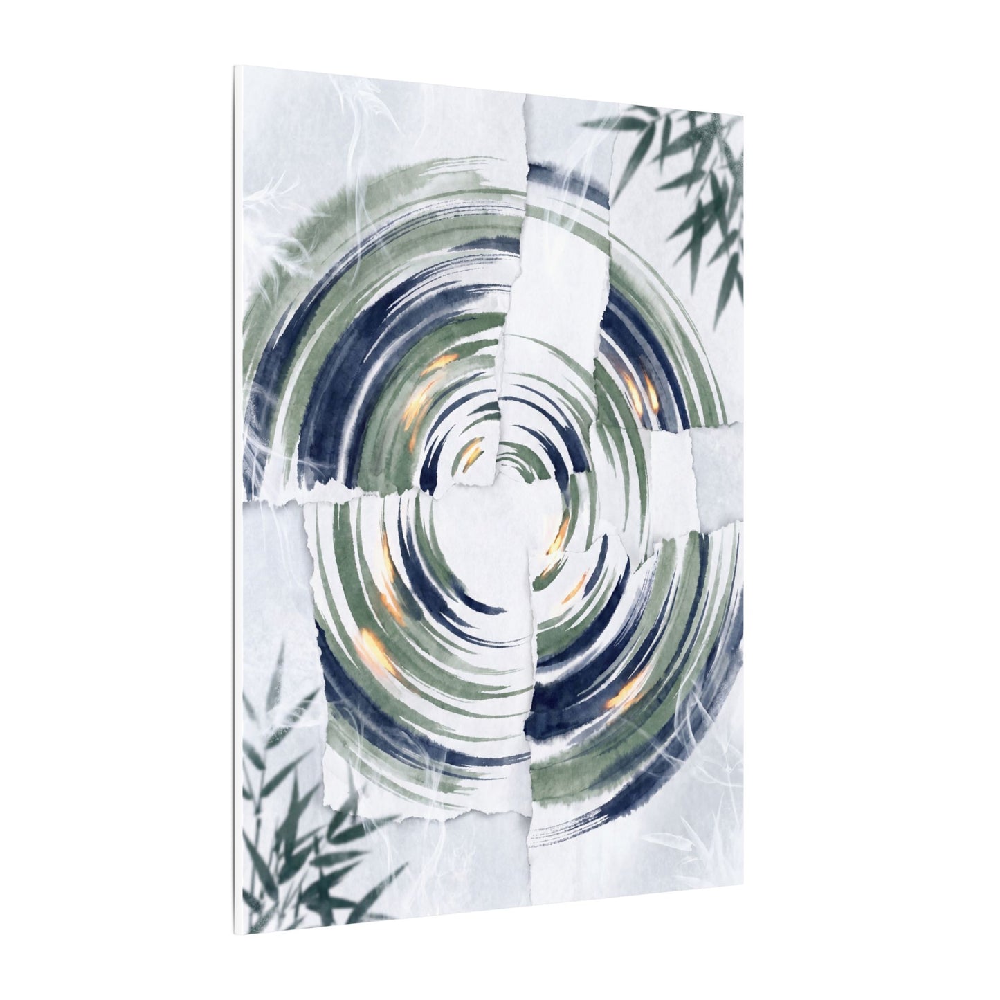 Winter Water Ripple Sumi E Canvas Art | Peaceful Decor
