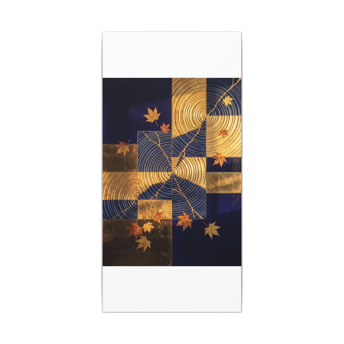 Autumn Water Ripple Crackle Gold Canvas Art | Artful Decor