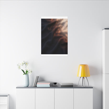 Dark Japandi Silk Drape in Dawn | Shadow Zen Canvas Art