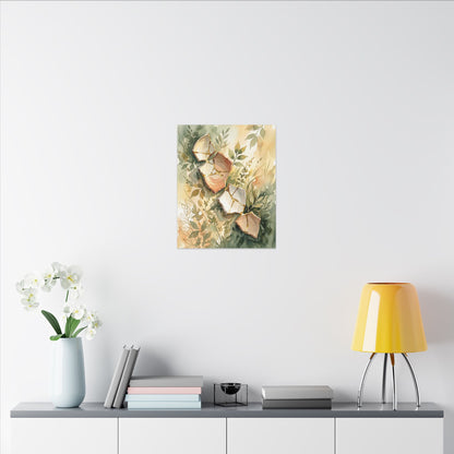Japandi Broken Pottery in Golden Hour | Watercolor Canvas Art