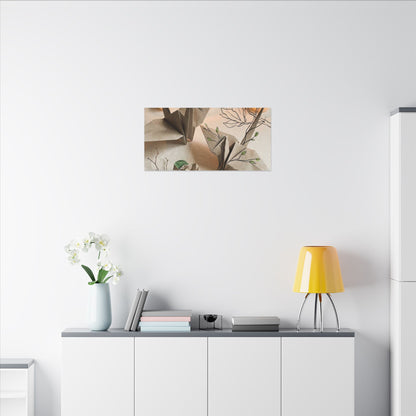 Paper Fold Spring Canvas Art | Japandi Earthy Design