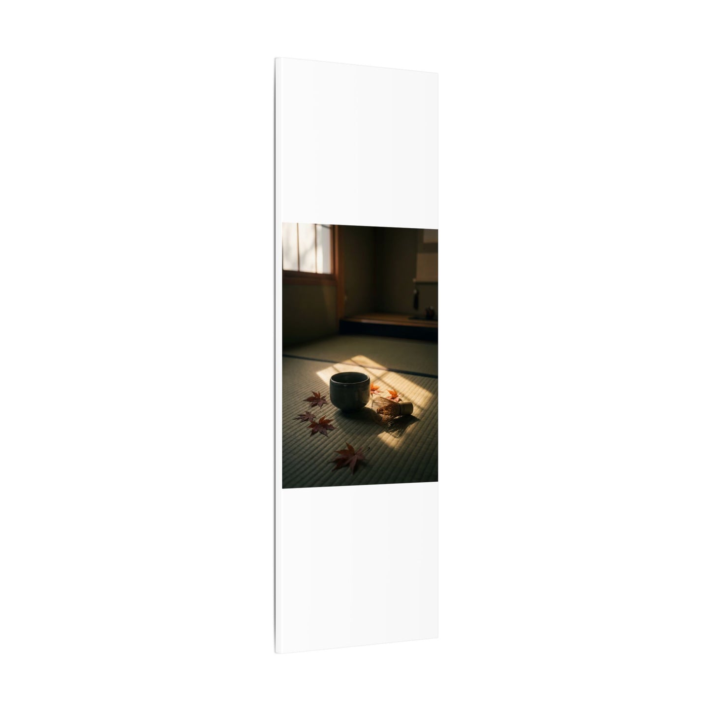 Dark Japandi Tea Ceremony in Golden Hour | Moody Minimal Canvas Art