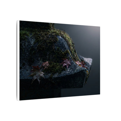 Stone Lantern Moody Minimal Canvas Art | Sophisticated Dark Japandi Art