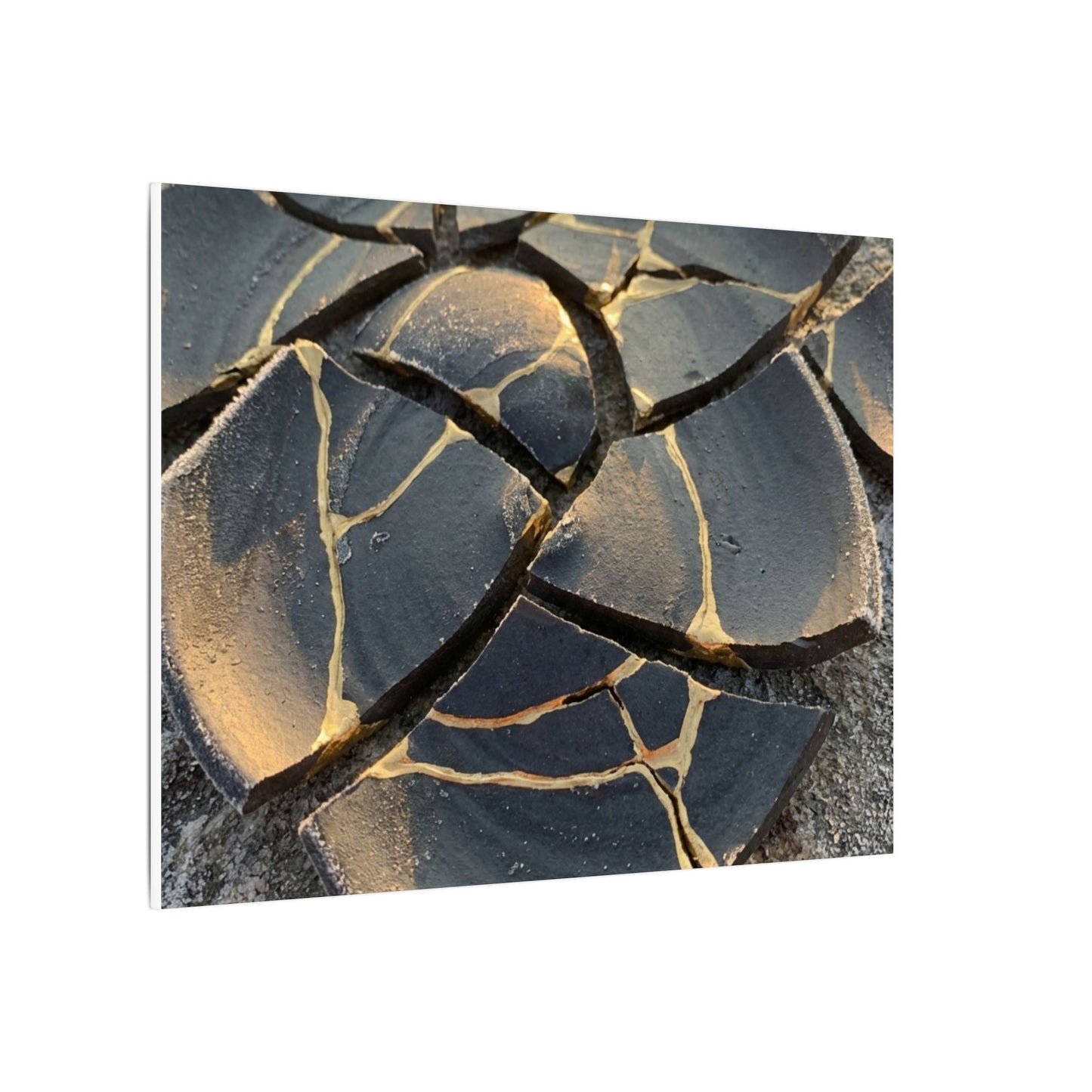 Broken Pottery Winter Canvas Art | Kintsugi Resilient Design