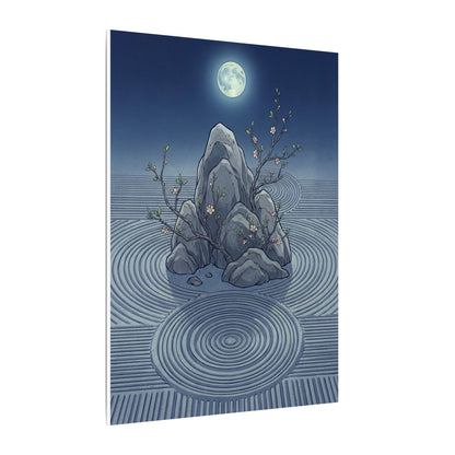 Spring Rock Garden Ukiyo E Inspired Canvas Art | Tranquil Decor