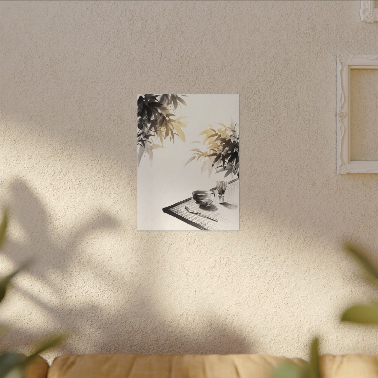 Tea Ceremony Sumi E Canvas Art | Serene Zen Art