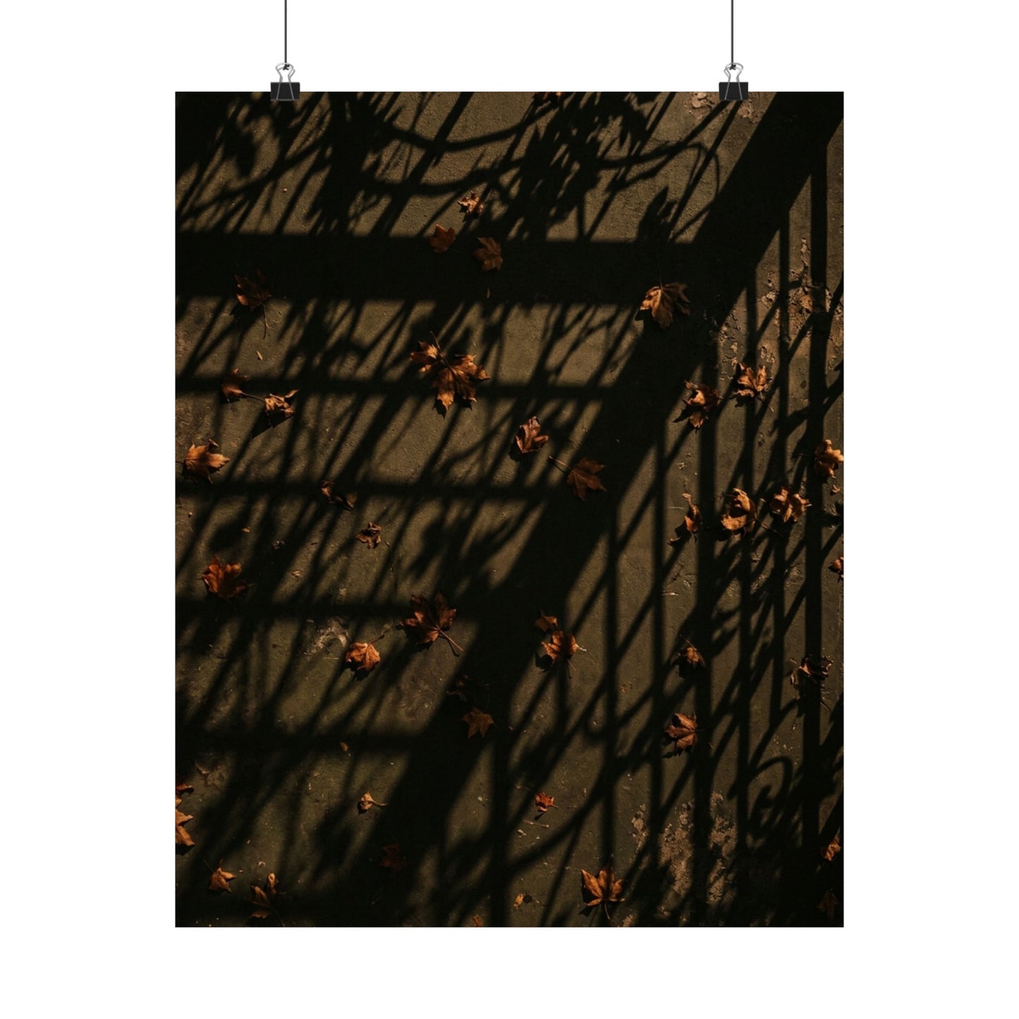 Kanso Shadow Play Wall Art Print - Dark Japandi Moody Minimal Art Print