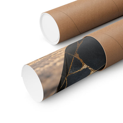 Paper Fold Gold Repair Wall Art Print | Resilient Kintsugi Art