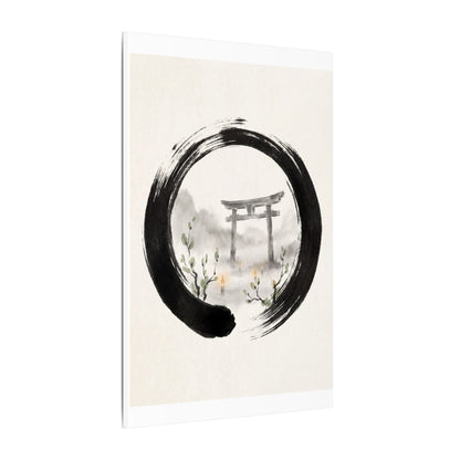 Spring Torii Gate Enso Canvas Art | Tranquil Decor