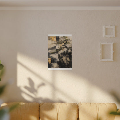 Golden Hour Pine Tree Canvas Art - Japandi Datsuzoku