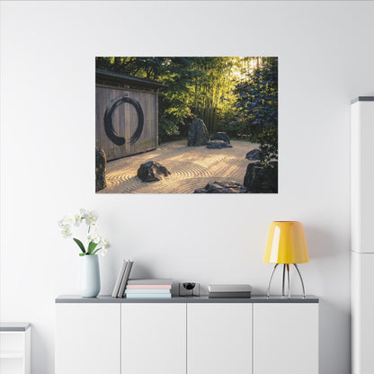 Rock Garden Enso Canvas Art | Tranquil Zen Art