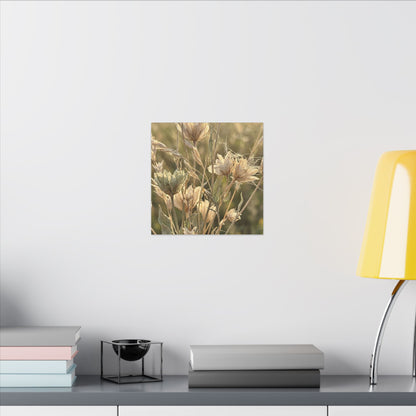 Summer Dried Flowers Minimal Line Canvas Art | Cozy Decor