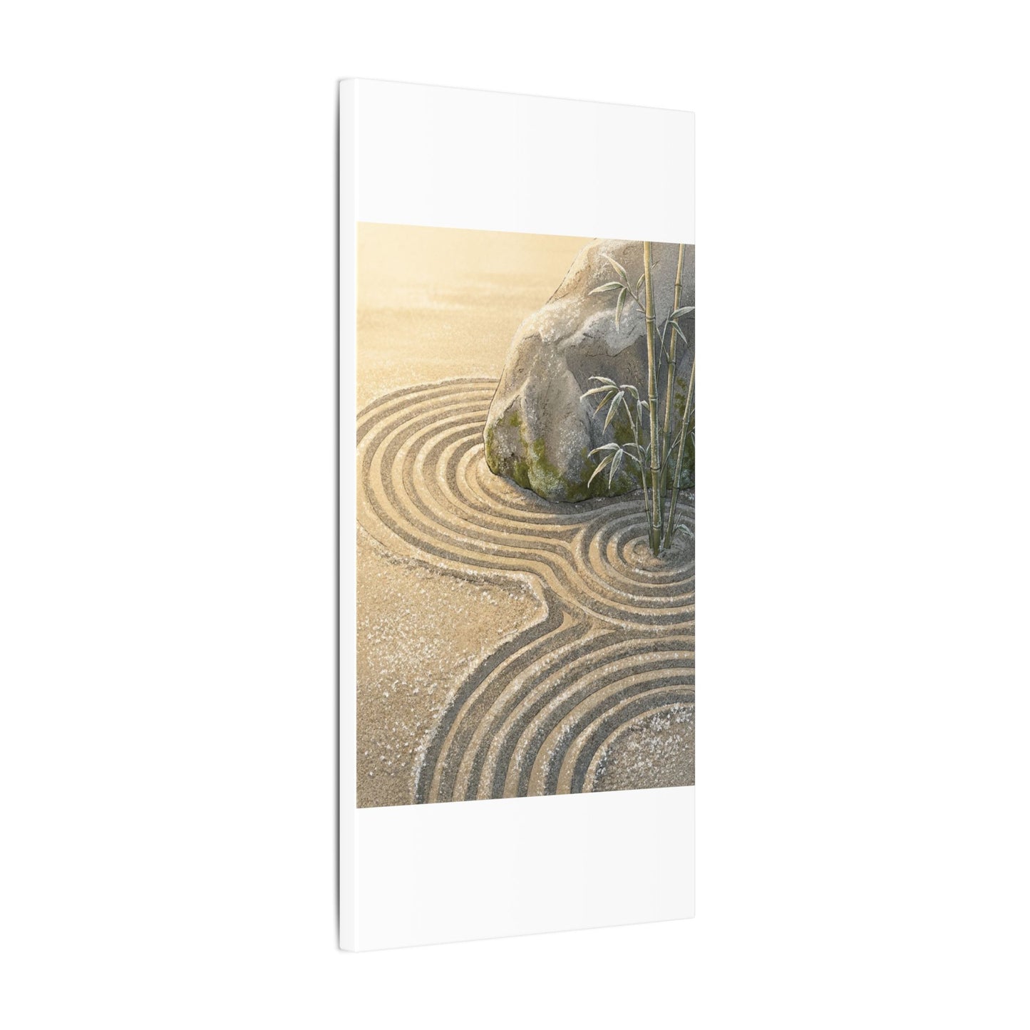 Rock Garden Winter Canvas Art | Zen Peaceful Design