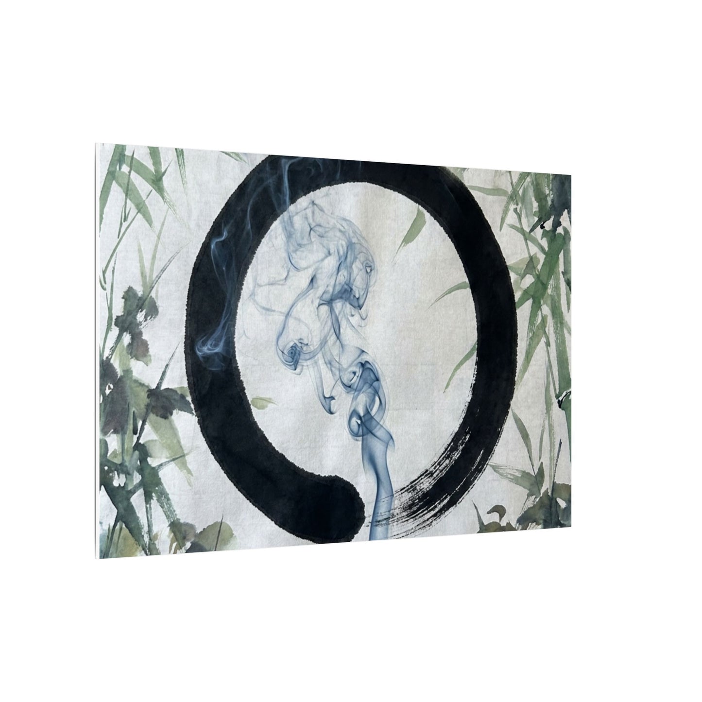 Zen Incense Smoke in Moonlight | Enso Canvas Art