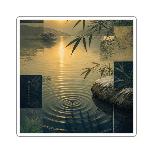 Golden Hour Water Ripple Sticker - Zen Kanso