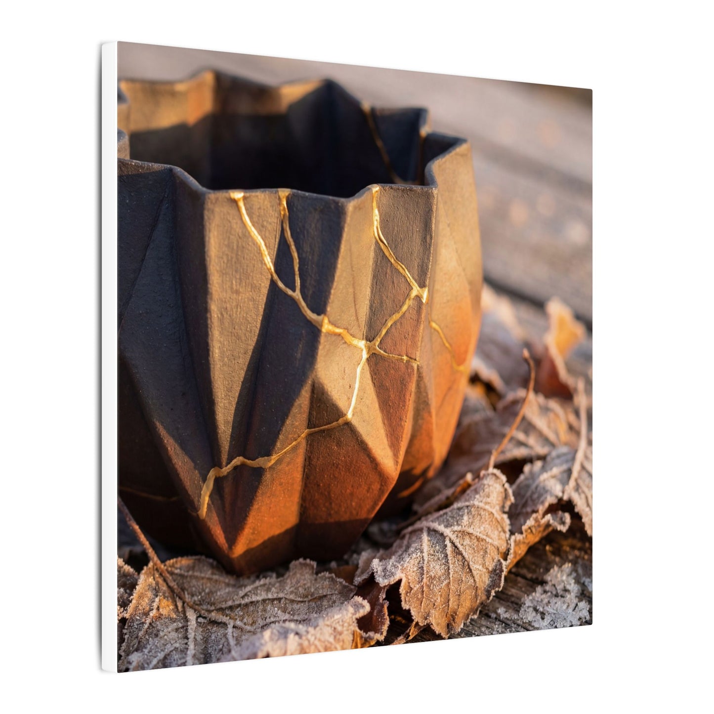 Paper Fold Gold Repair Canvas Art | Philosophical Kintsugi Art