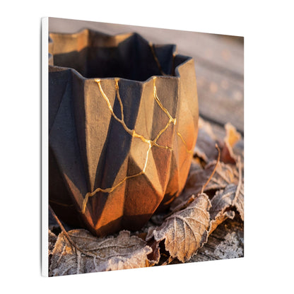 Paper Fold Gold Repair Canvas Art | Philosophical Kintsugi Art
