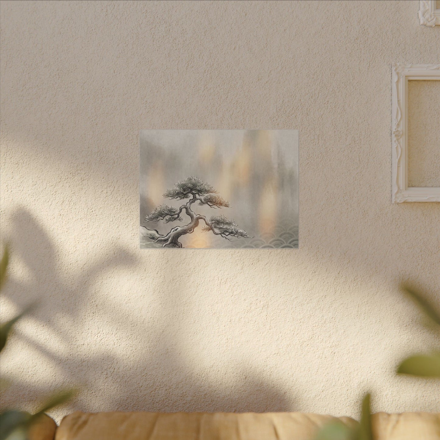 Pine Tree Canvas Art | Winter Japandi Japanese Pattern Art