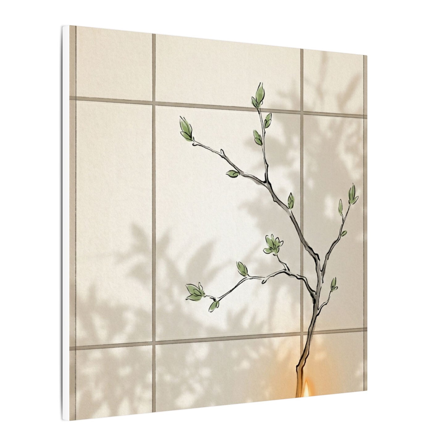 Shoji Screen Spring Canvas Art | Japandi Cozy Design