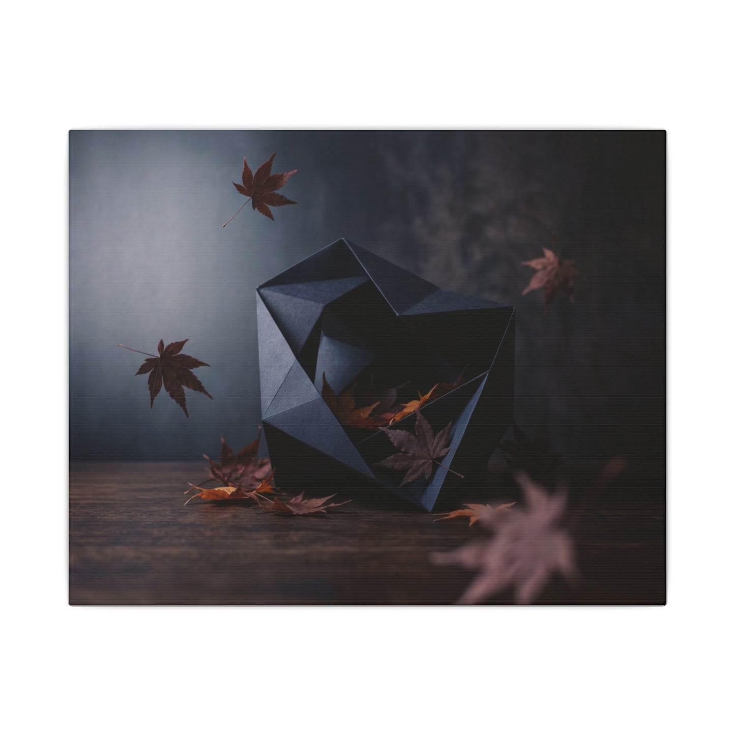 Dark Japandi Paper Fold in Dawn | Shadow Zen Canvas Art
