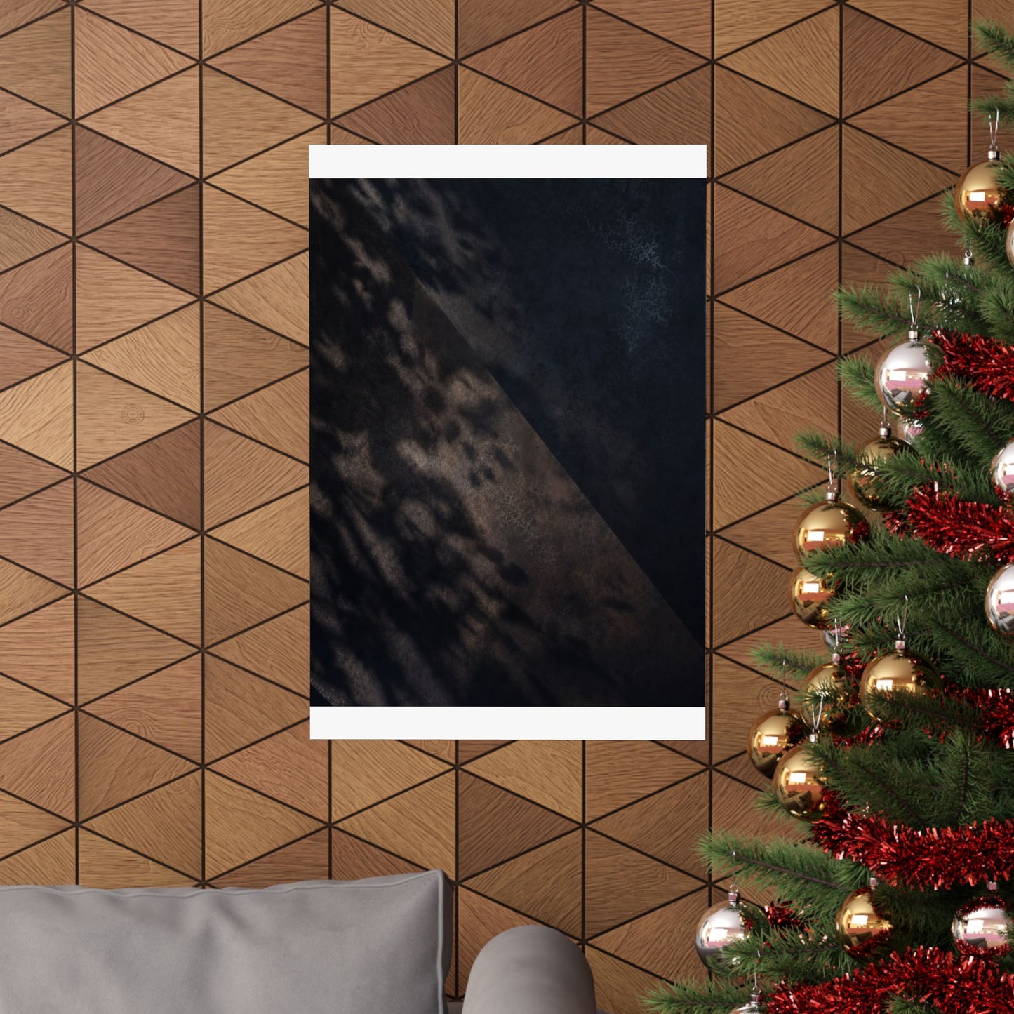 Moody Shadow Play Wall Art Print - Moody Minimal Dark Japandi