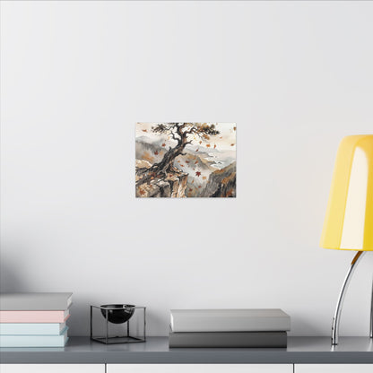 Autumn Pine Tree Watercolor Canvas Art | Warm Decor