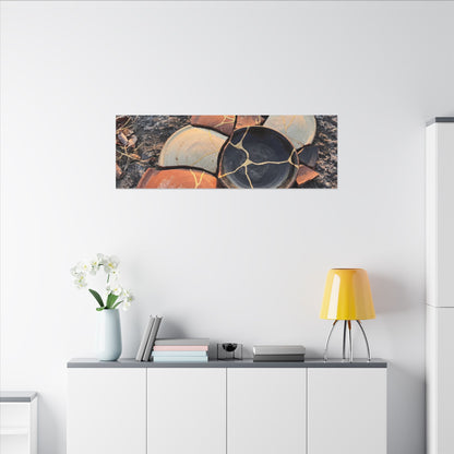 Winter Broken Pottery Gold Vein Canvas Art | Beautiful Decor