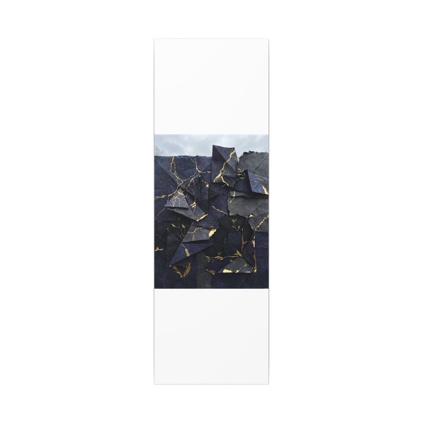 Beautiful Paper Fold Canvas Art - Crackle Gold Kintsugi