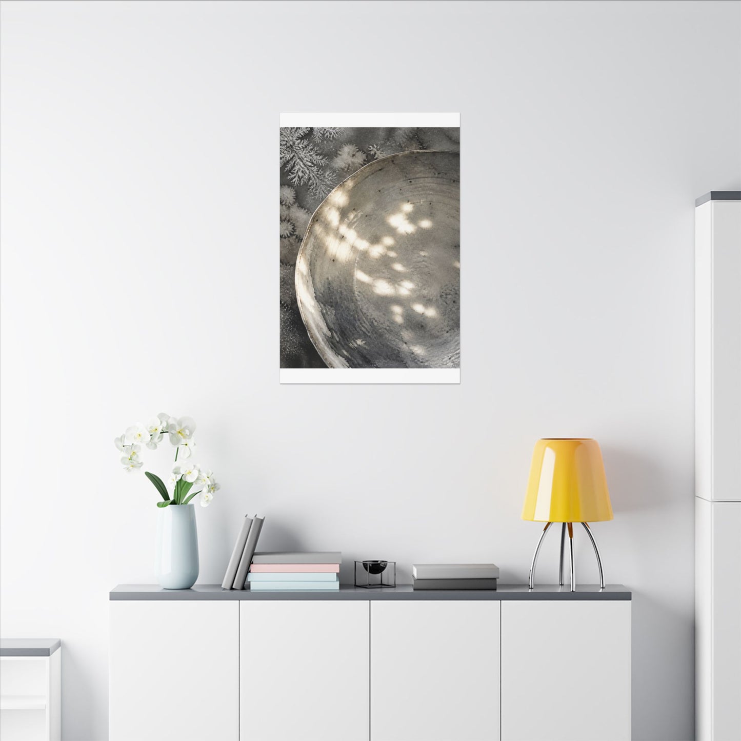 Ceramic Bowl Watercolor Canvas Art | Warm Japandi Art