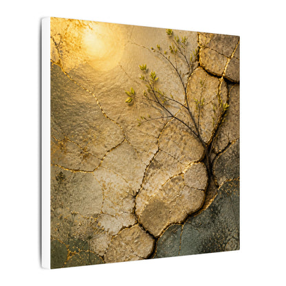 Cracked Earth Spring Canvas Art | Japandi Warm Design