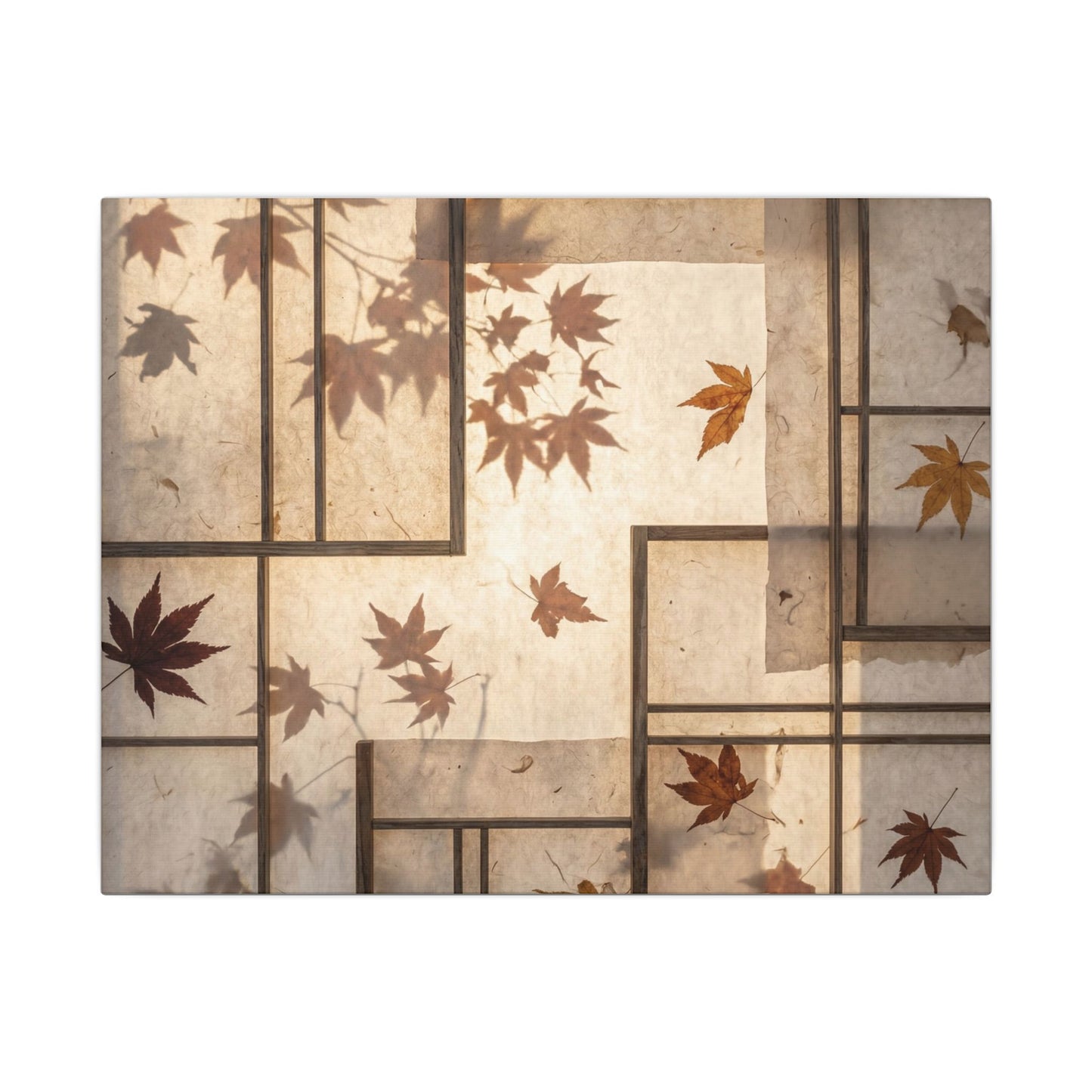 Shoji Screen Japanese Pattern Canvas Art | Neutral Japandi Art