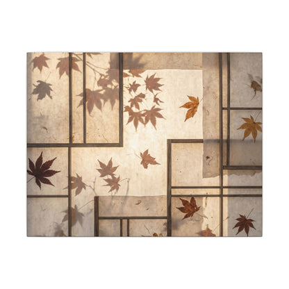 Shoji Screen Japanese Pattern Canvas Art | Neutral Japandi Art