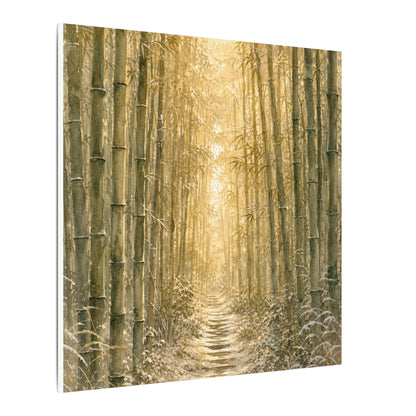 Bamboo Grove Winter Canvas Art | Japandi Elegant Design