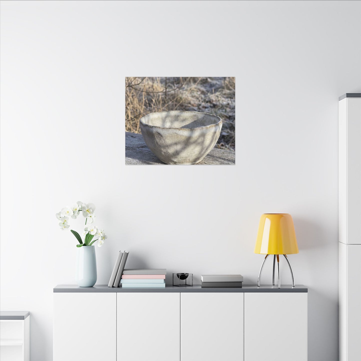 Dappled Ceramic Bowl Canvas Art - Japandi Fukinsei