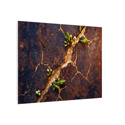 Rust Patina Spring Canvas Art | Kintsugi Resilient Design