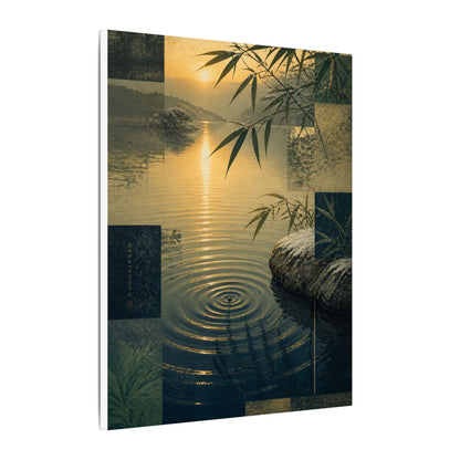 Zen Water Ripple in Golden Hour | Ukiyo E Inspired Canvas Art