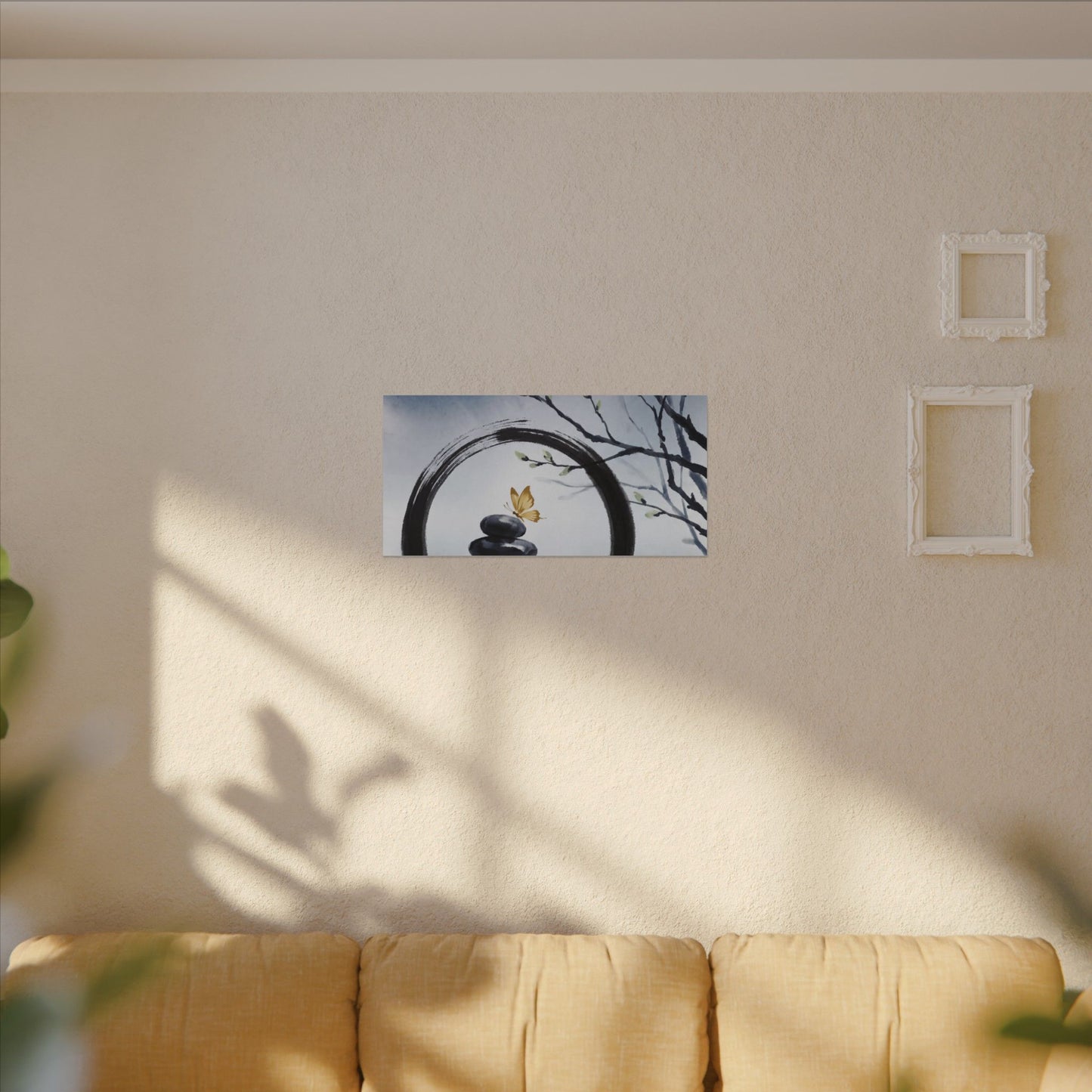 River Stones Spring Canvas Art | Zen Peaceful Design
