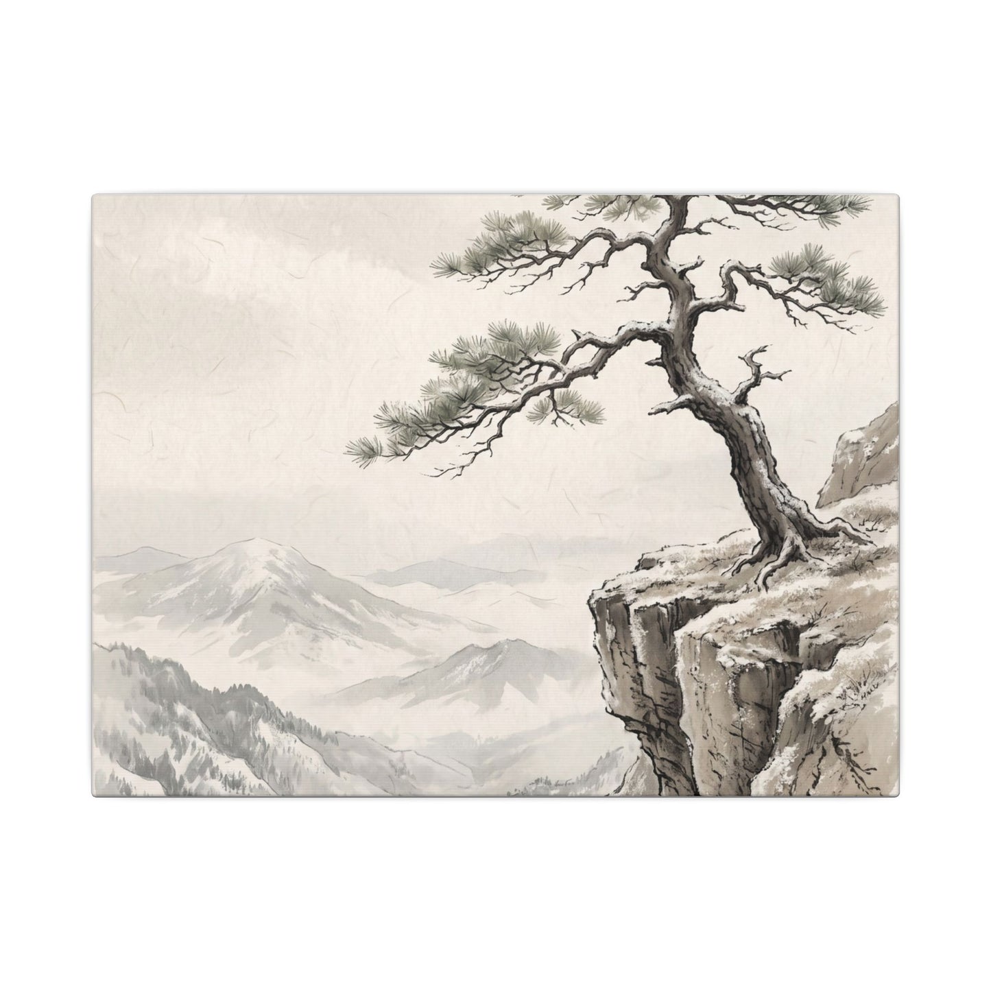 Seijaku Pine Tree Canvas Art - Japandi Japanese Pattern