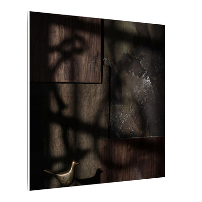 Dark Japandi Shadow Play in Candlelight | Dark Texture Canvas Art