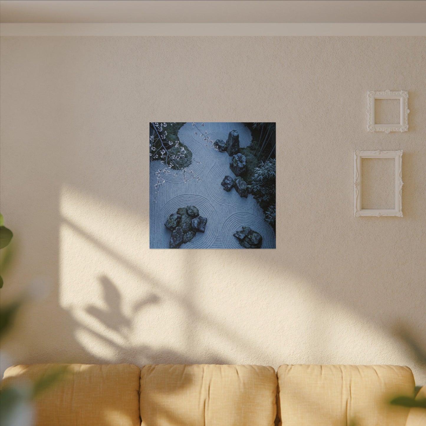 Earthy Silk Drape Canvas Art - Minimal Line Japandi