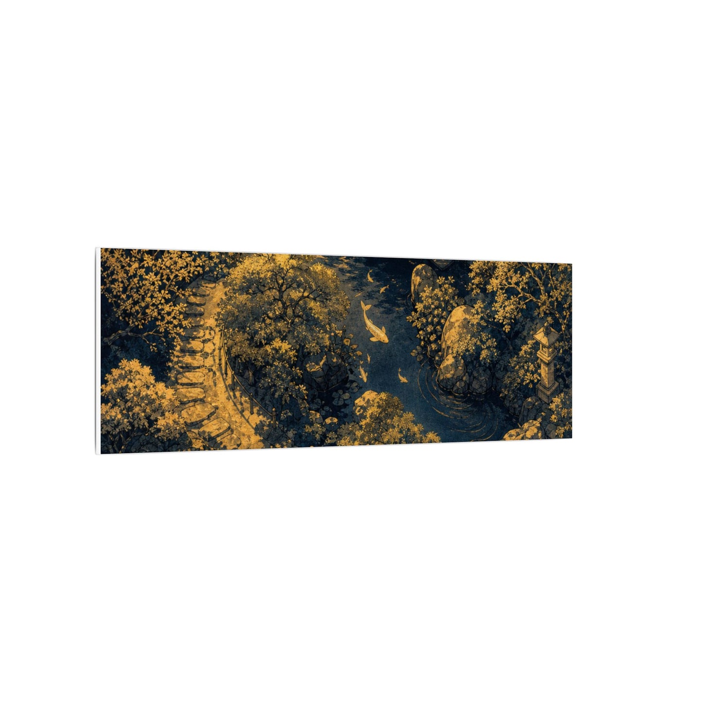 Contemplative Moonlit Garden Canvas Art - Ukiyo E Inspired Zen