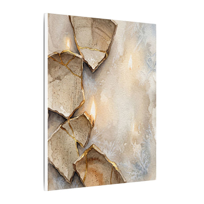 Broken Pottery Winter Canvas Art | Japandi Warm Design
