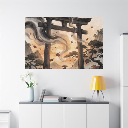 Torii Gate Ukiyo E Inspired Canvas Art | Serene Zen Art