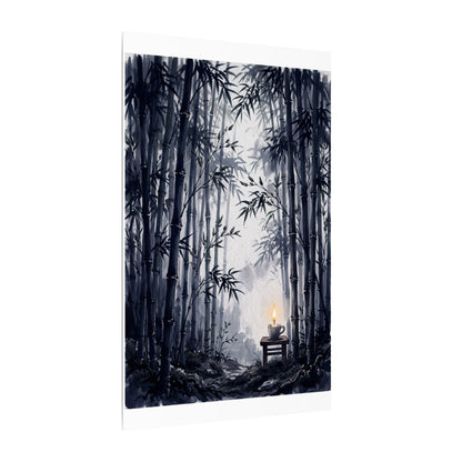 Tranquil Bamboo Grove Canvas Art - Sumi E Zen