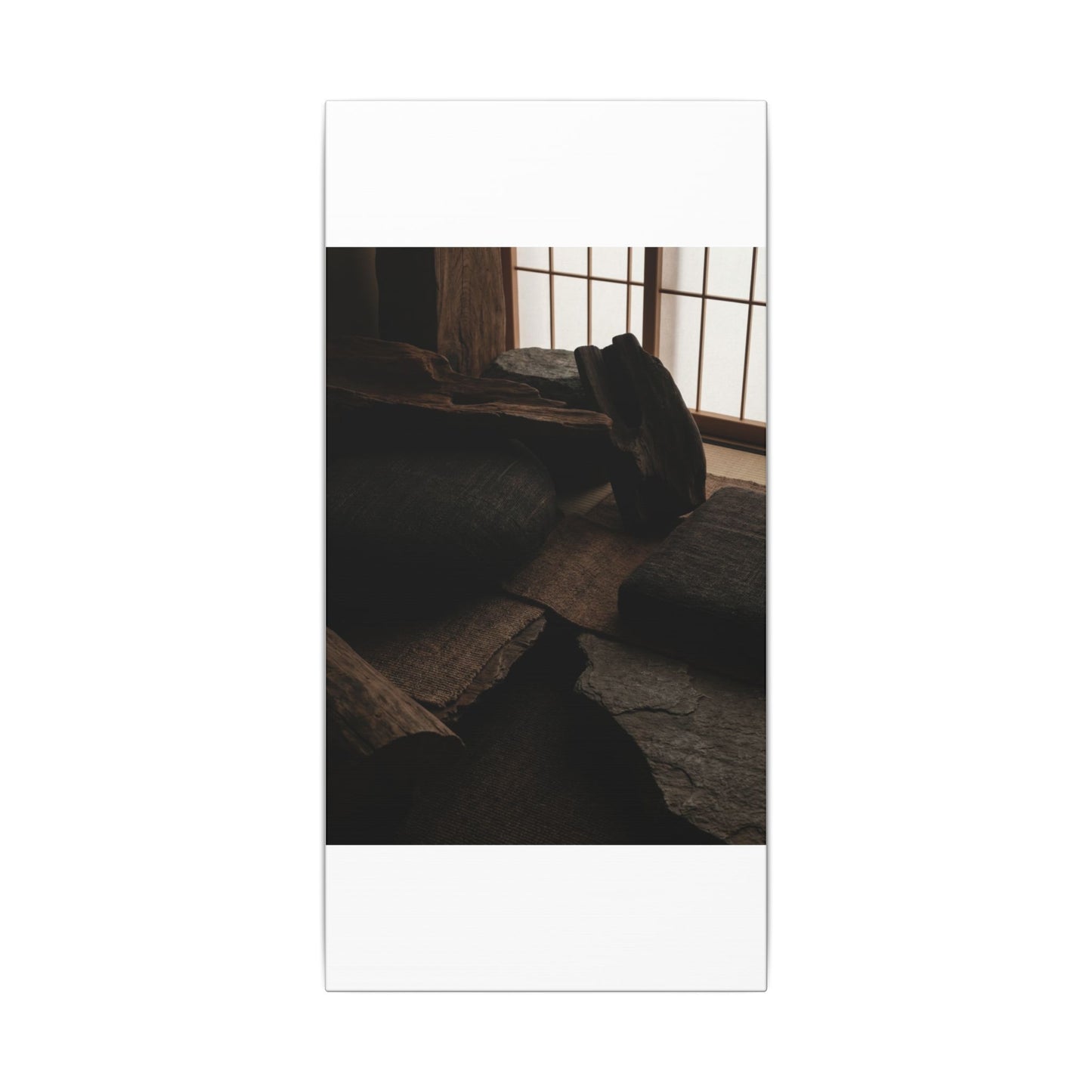 Dark Japandi Shadow Zen Canvas Art
