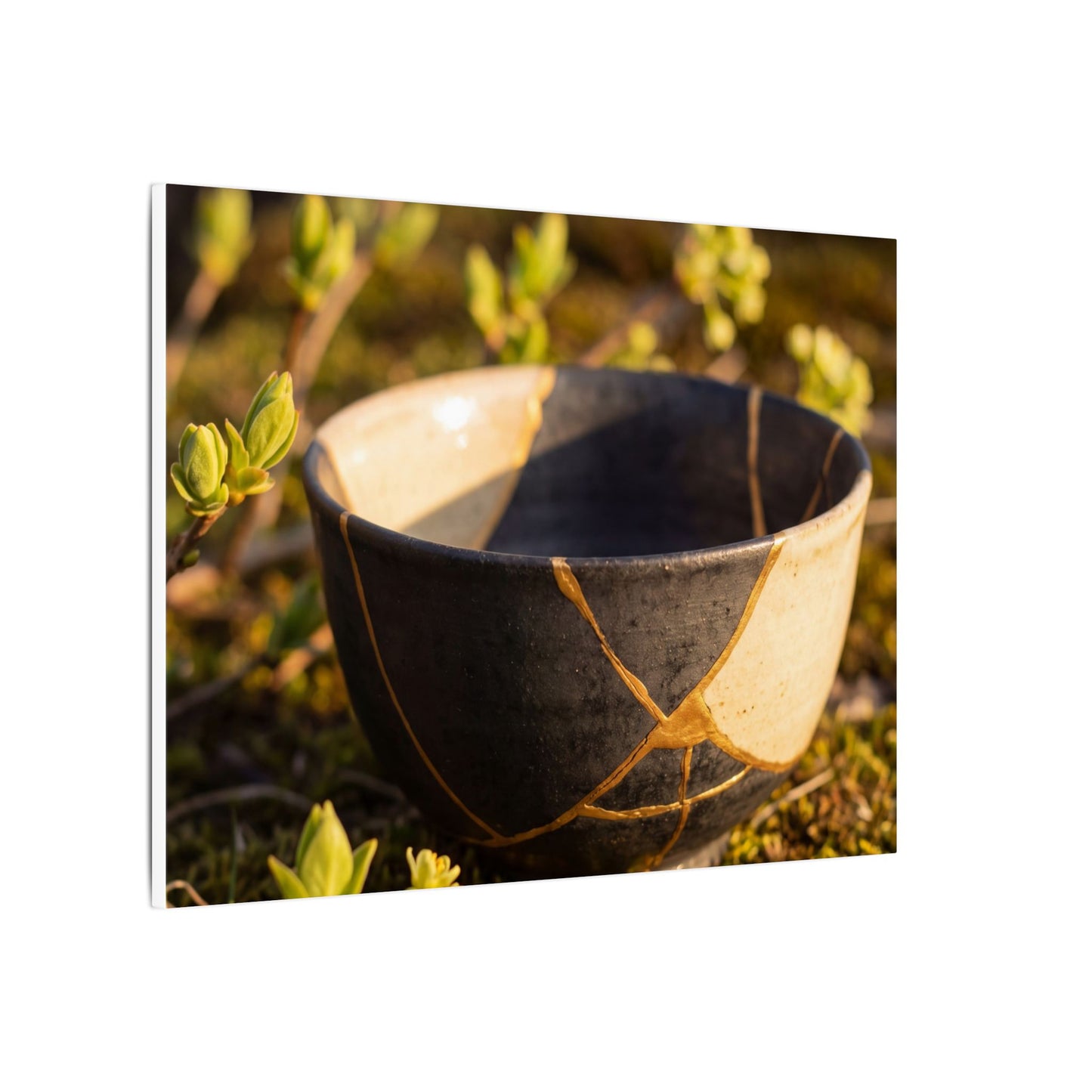 Seijaku Broken Pottery Canvas Art - Kintsugi Gold Repair