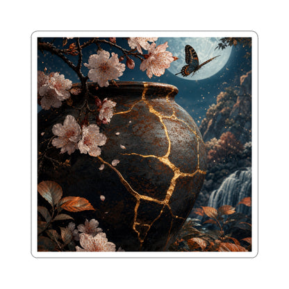 Beautiful Cherry Blossom Sticker - Gold Repair Kintsugi